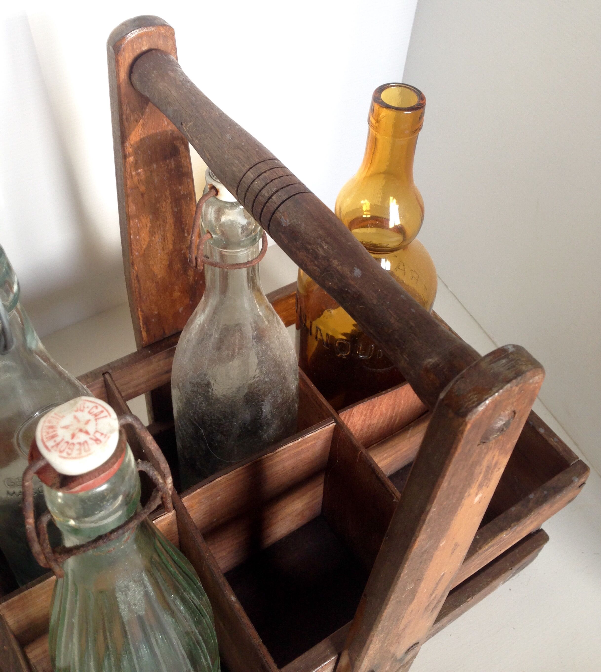 Old bottle wooden door