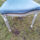 Chair Medallion velvet blue patina white Louis XVI