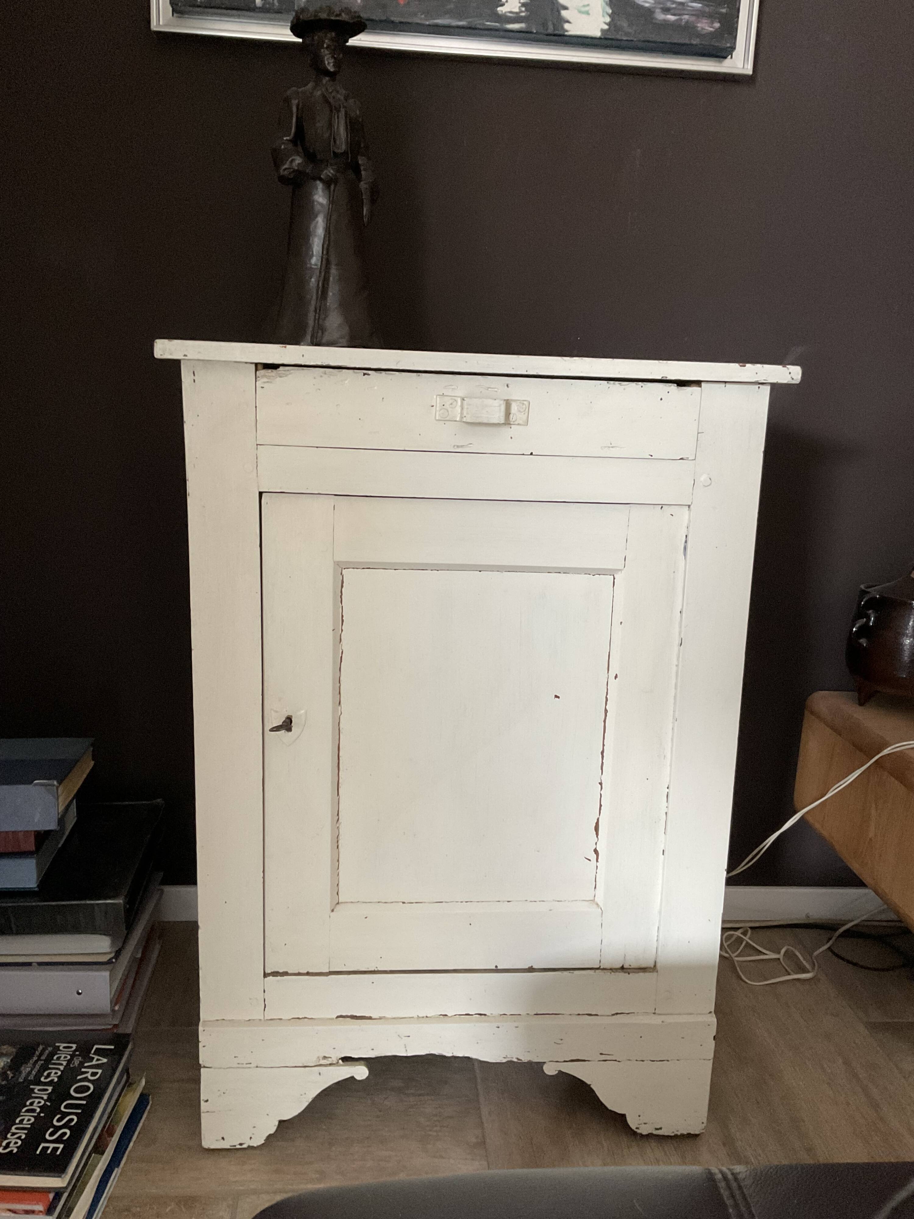 Antique jam pot painted white