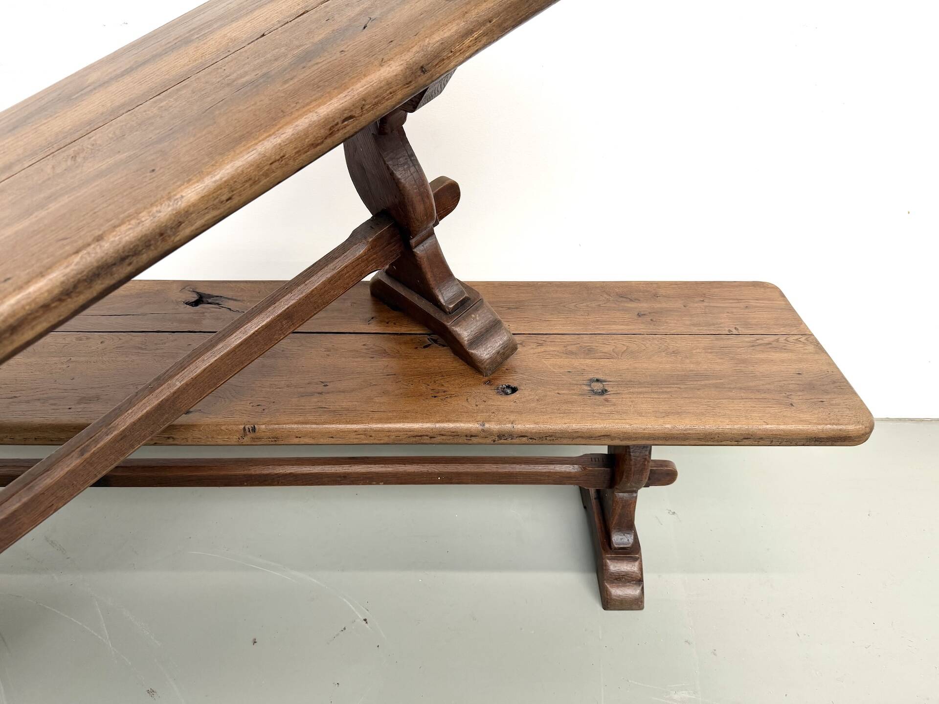 Pair of Solid Oak Farm Benches