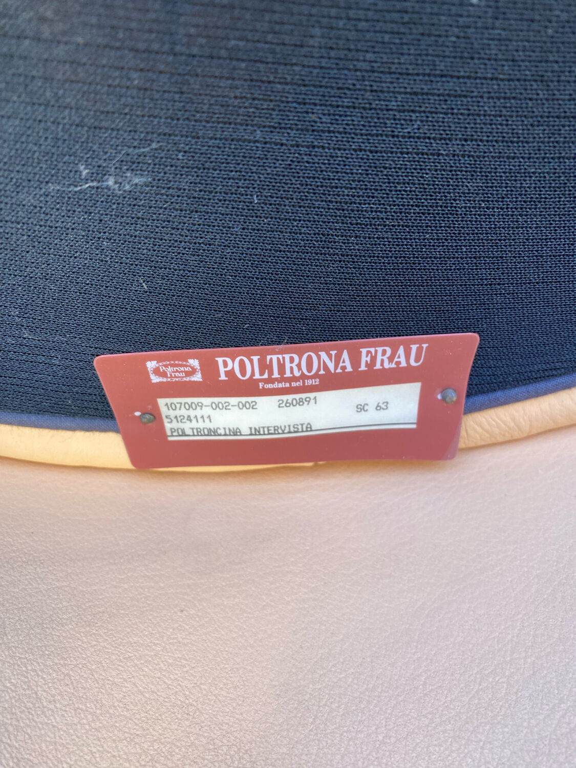 Pair of designer leather armchairs