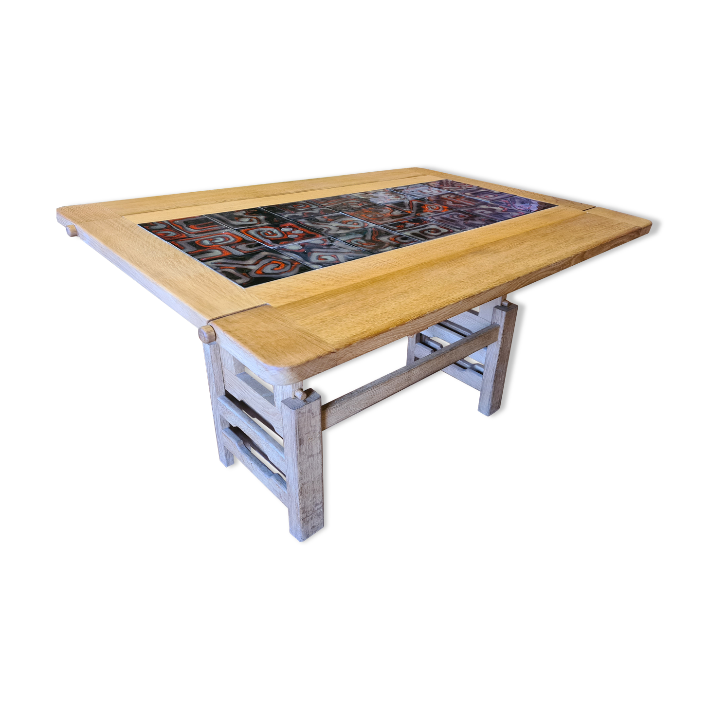 vintage modular table in oak GILLERME and CHAMBRON