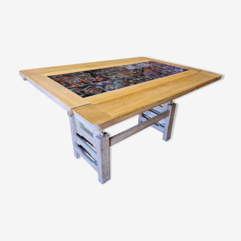 Table modulable vintage en chêne Gillerme et Chambron