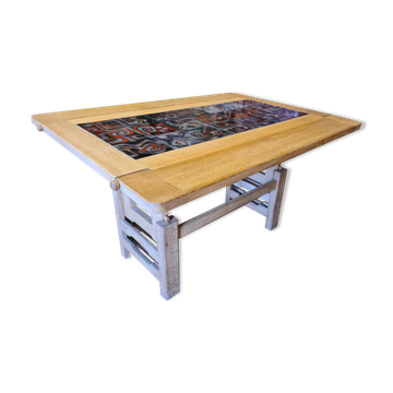 Table modulable vintage en chêne Gillerme et Chambron
