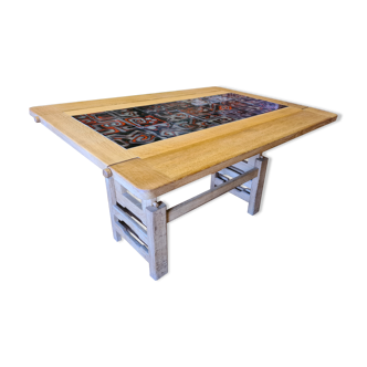 Table modulable vintage en chêne Gillerme et Chambron