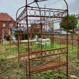 Gloriette / iron garden pergola with 2 benches