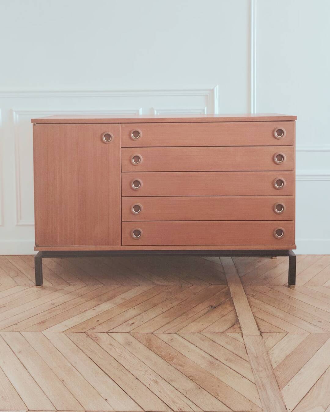 Enfilade/ Commode vintage rénové style anglais, années 70