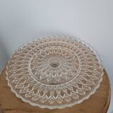 Plate on molded glass pedestal