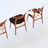 Hans Wegner model CH30 dining chairs in cowskin Carl Hansen Denmark 1952