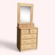 Rattan and wicker chest of drawers and mirror from the 1970s.