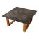 Table basse vintage en ardoise belge et chêne, années 1970