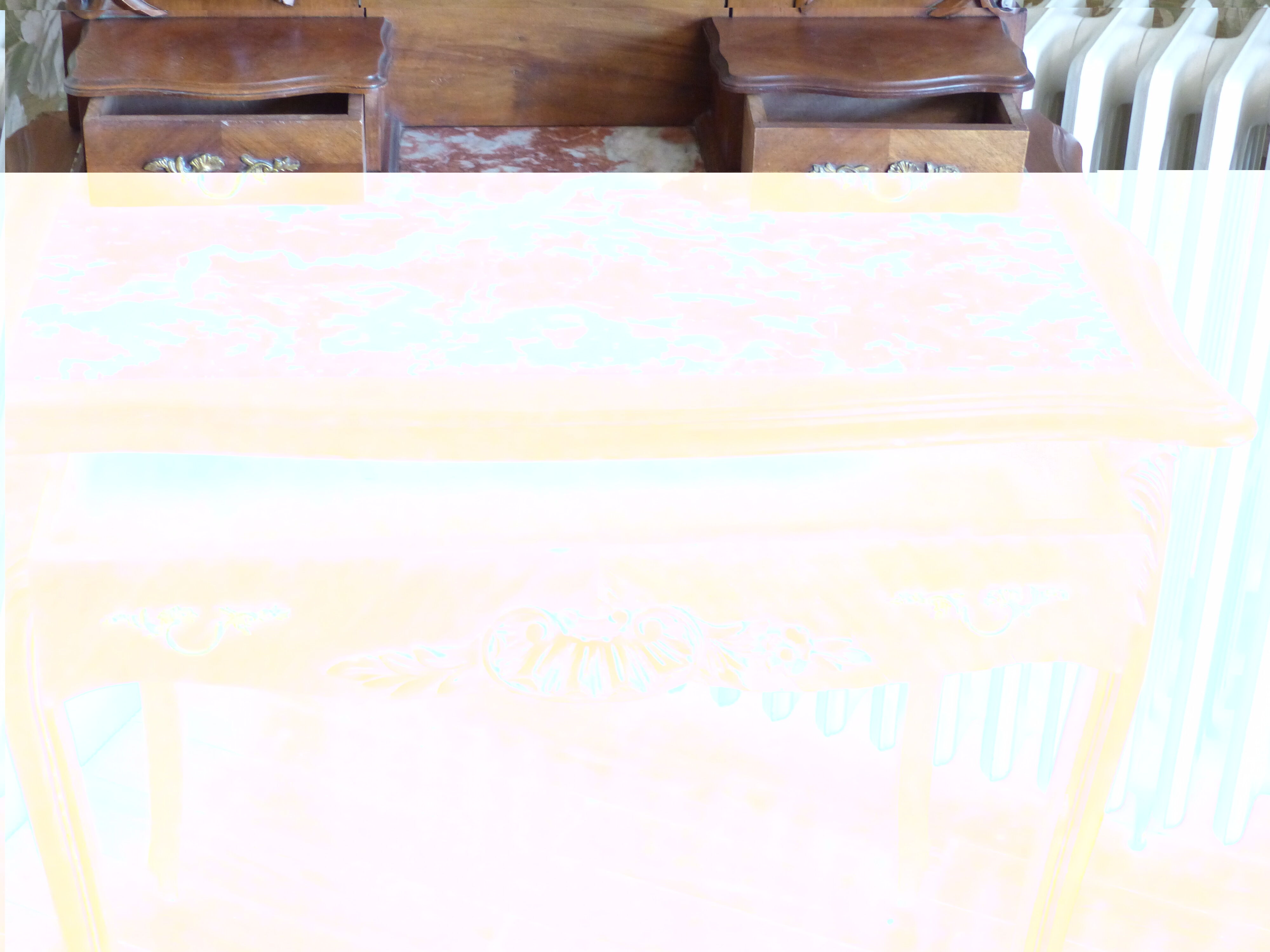 WALNUT DRESSING TABLE SCULPTS STYLE LOUIS XV ROCAILLE 1900