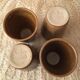 4 sandstone cups with chestnut gradients. Stamped GP DIGOIN