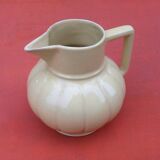 Art Deco Teapot / Teapot with metal infuser Yellow fluted ceramic
