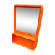 Vintage orange sixties molded plastic shelf mirror no shipping
