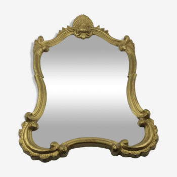 Golden wood mirror - 72x45cm