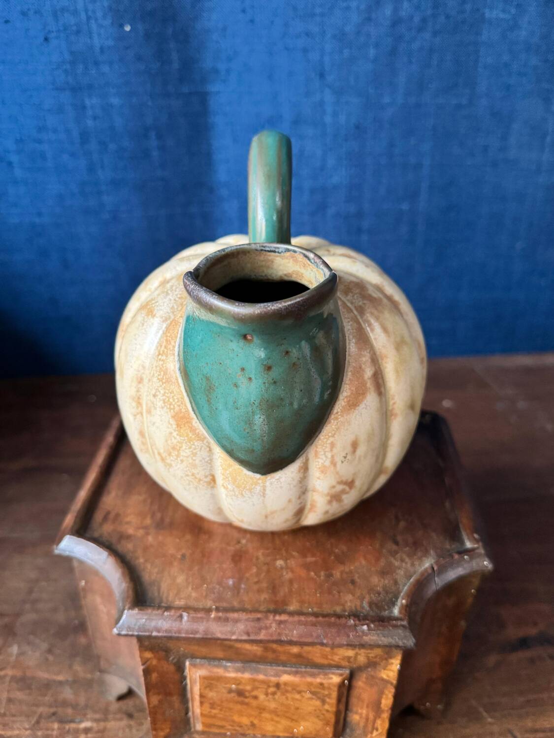 Rare "pumpkin" pitcher by Louis Lourioux. Art Nouveau period.