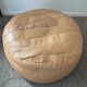 Patchwork ottoman in leather 70s