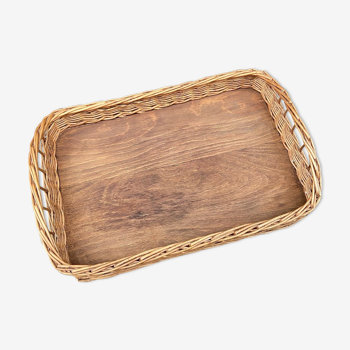 Rattan serving tray