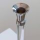 Two Vintage Candlesticks: Transparent Plexiglas & Chrome-Plated Metal, Italy 1970s Mid-Century Design