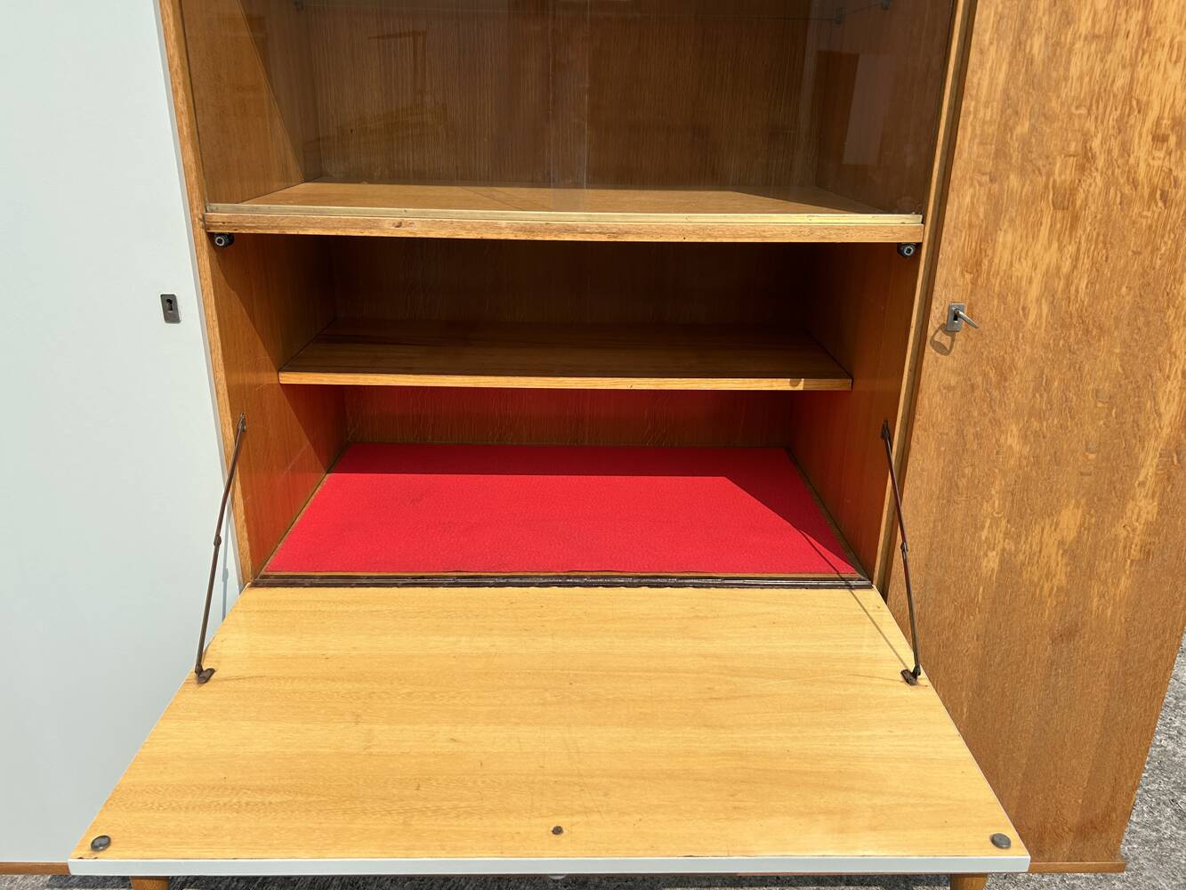 Secretary, bookcase, cupboard, wardrobe, 60s, vintage