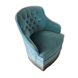 Upholstered velvet toad armchair