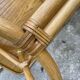 Vintage 80s extendable oak veneer rattan table