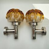 Pair of N Leuchten Wall Sconces Bubble Glass