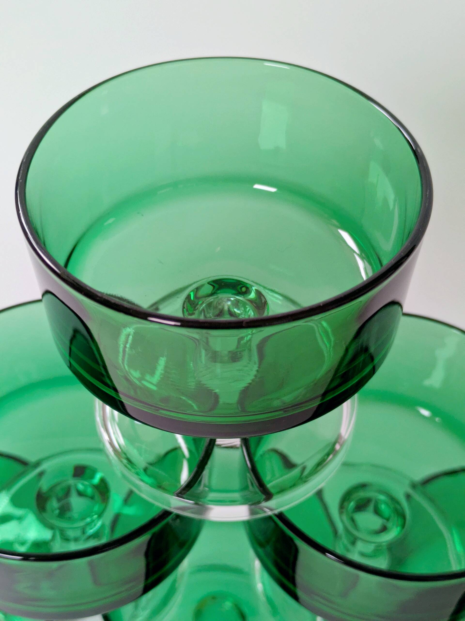 Lot de 6 coupes Luminarc vintage de couleur verte