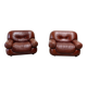 Ensemble de deux fauteuils lounge en cuir Sapporo par Mobil Girgi