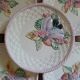 6 antique flat plates in majolica + dish