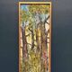 Huile sur panneau suédois d'époque mi-siècle – « Forêt » par Stig Allan – Vintage et encadrée – 63 × 28 cm (24,8" × 11")