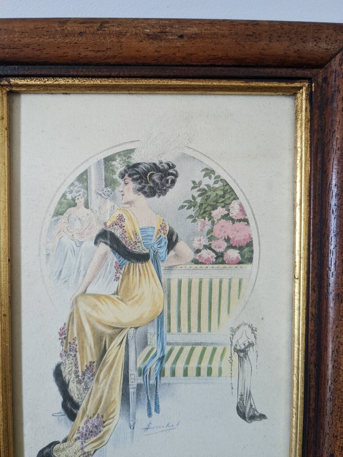 Two reproduction frames of engravings