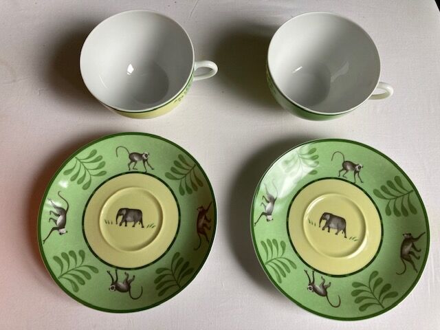 Two Hermès breakfast cups in their packaging