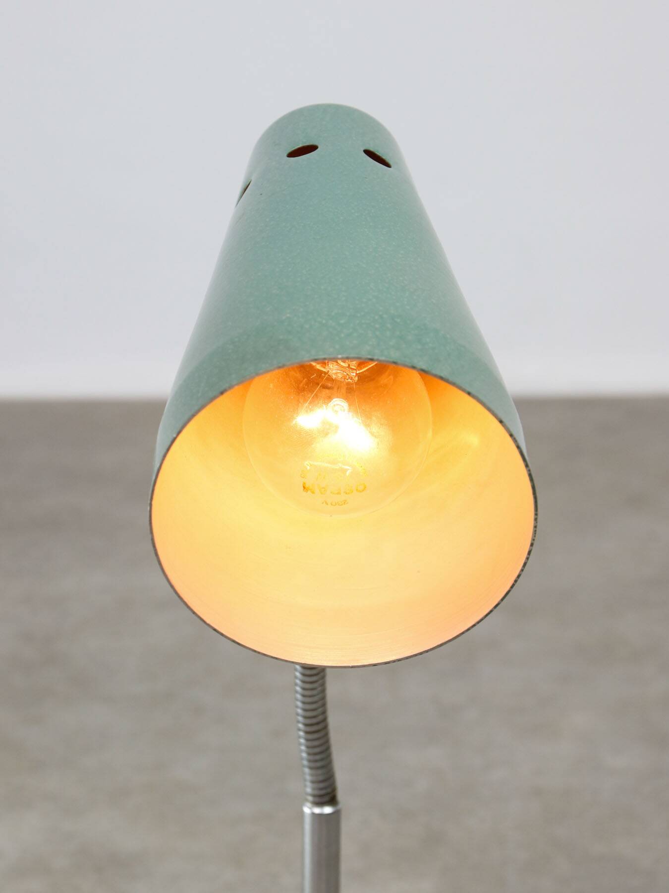 Mid-Century Italian Table Lamp in Blue Metal
