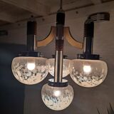 Large Italian Mid Century  Chandelier Pendant Murano Glass