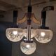 Large Italian Mid Century  Chandelier Pendant Murano Glass