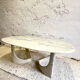 Vintage Marmorino coffee table with sculptural base, Danish modern style 1991