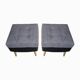 Mid-century modern ottomans in grey and black, 1950s, set of 2