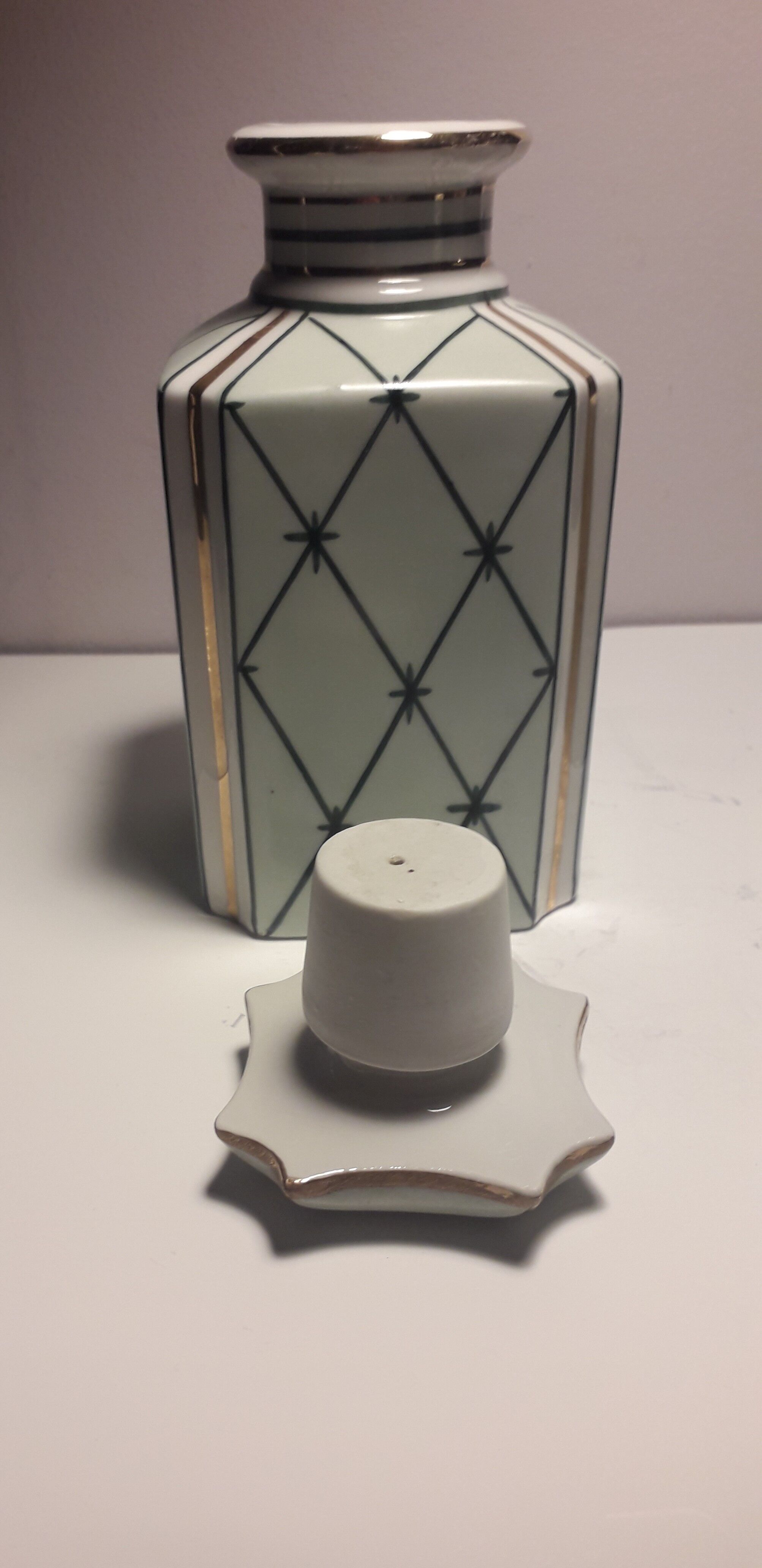 Set of 3 bottles in Limoges Art Deco porcelain