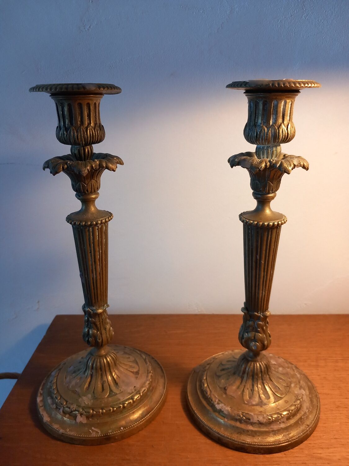 Pair of brass candlesticks