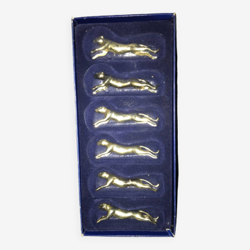 Set of 6 panther knife holders