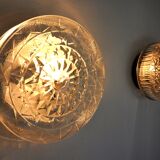 Duo of wall lamps peris andreu, cut glass, spain, 1970