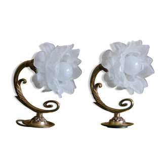 Pair of art deco moulded glass sconces