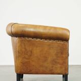 large luxury sheep leather club chair with a unique appearance