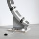 Sculptural space age floor lamp in marble and chrome metal, italian design
