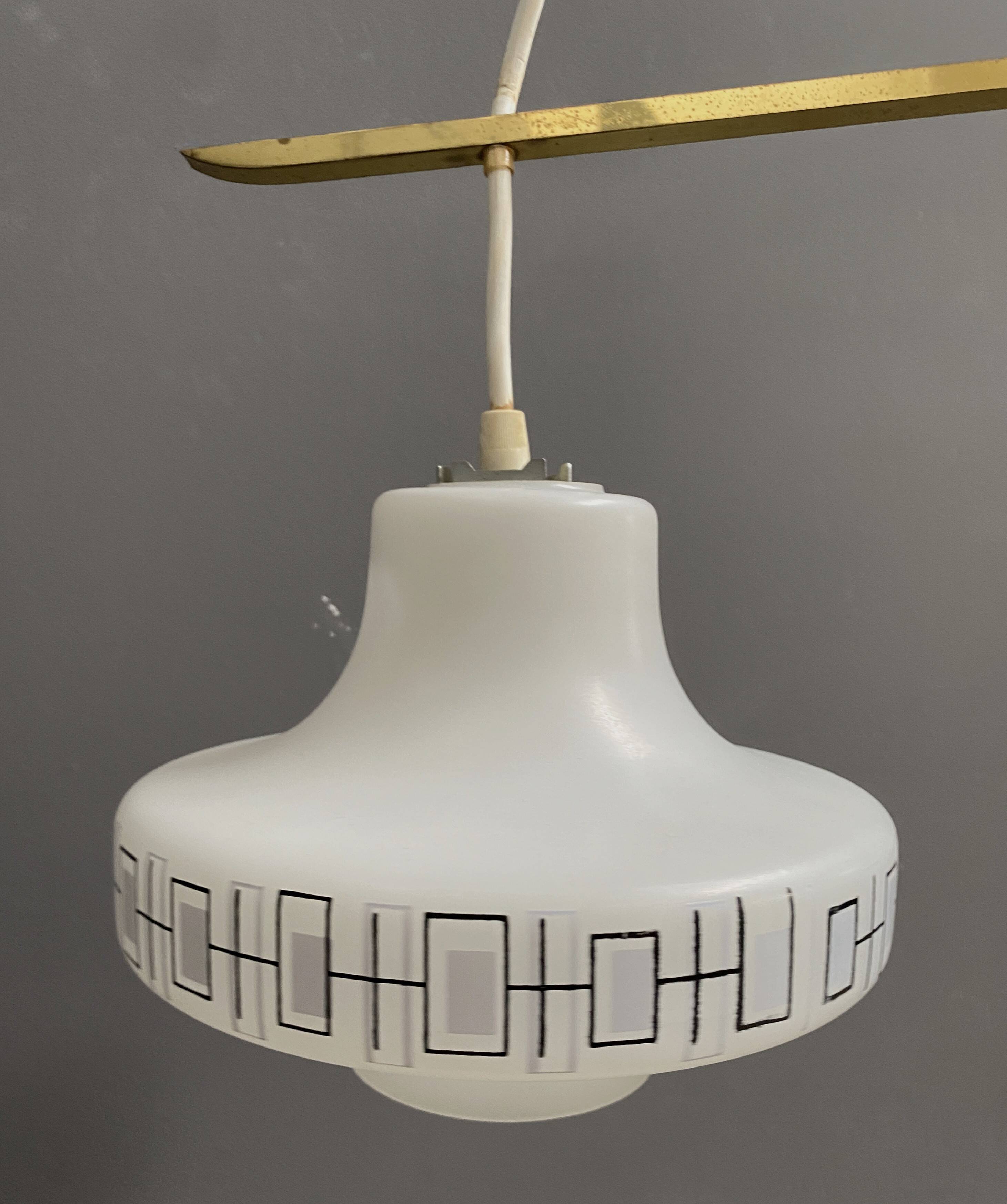 Double glass hanging lamp 1960s