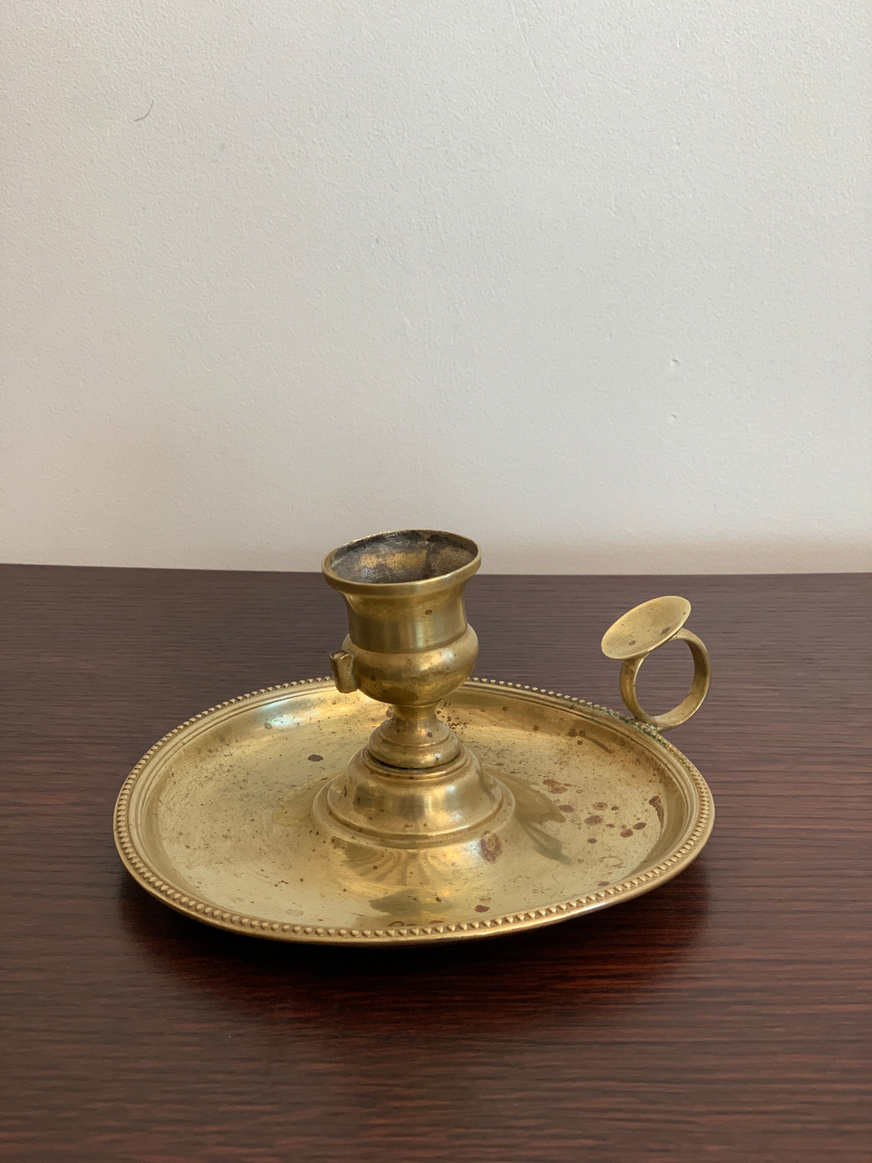 Christofle brass candle holder