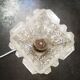 Table lamp tripod globe rectangle glass thick 100% 1970 vintage