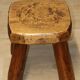 Vintage brutalist low stool in solid ash, 1960s